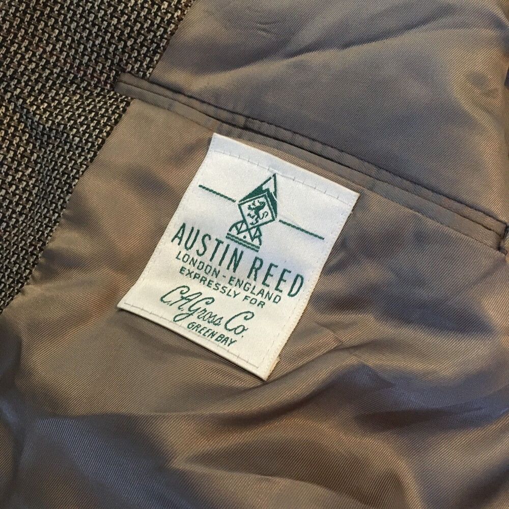 VTG Tweed Blazer Sports Coat UK Great Britain Jacket Two Button Austin Reed - Picture 6 of 14